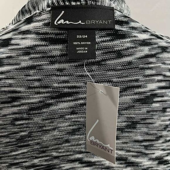 Lane Bryant Black White Grey Knit Shrug Sweater Cardigan Plus Size 22/24 - Picture 5 of 5